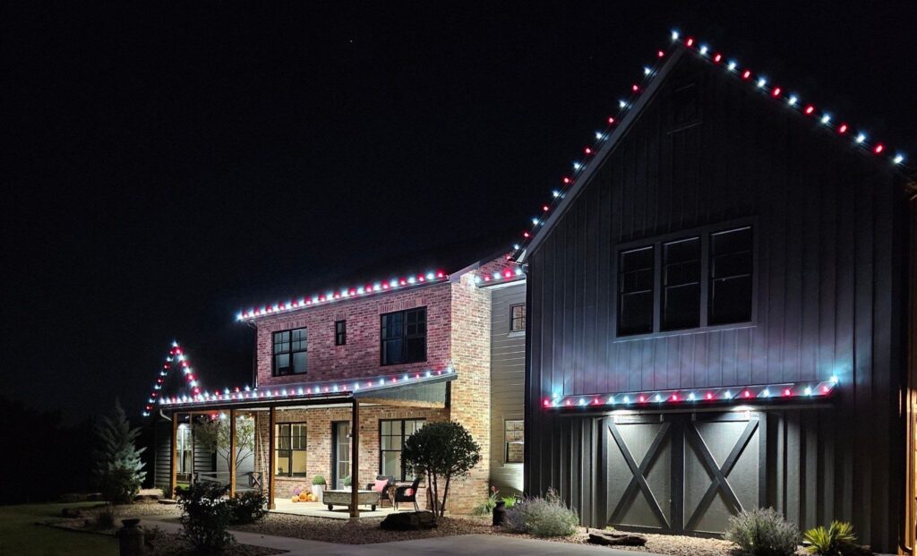 Beautiful Candy Cane Style Christmas Light Installation Edmond OK