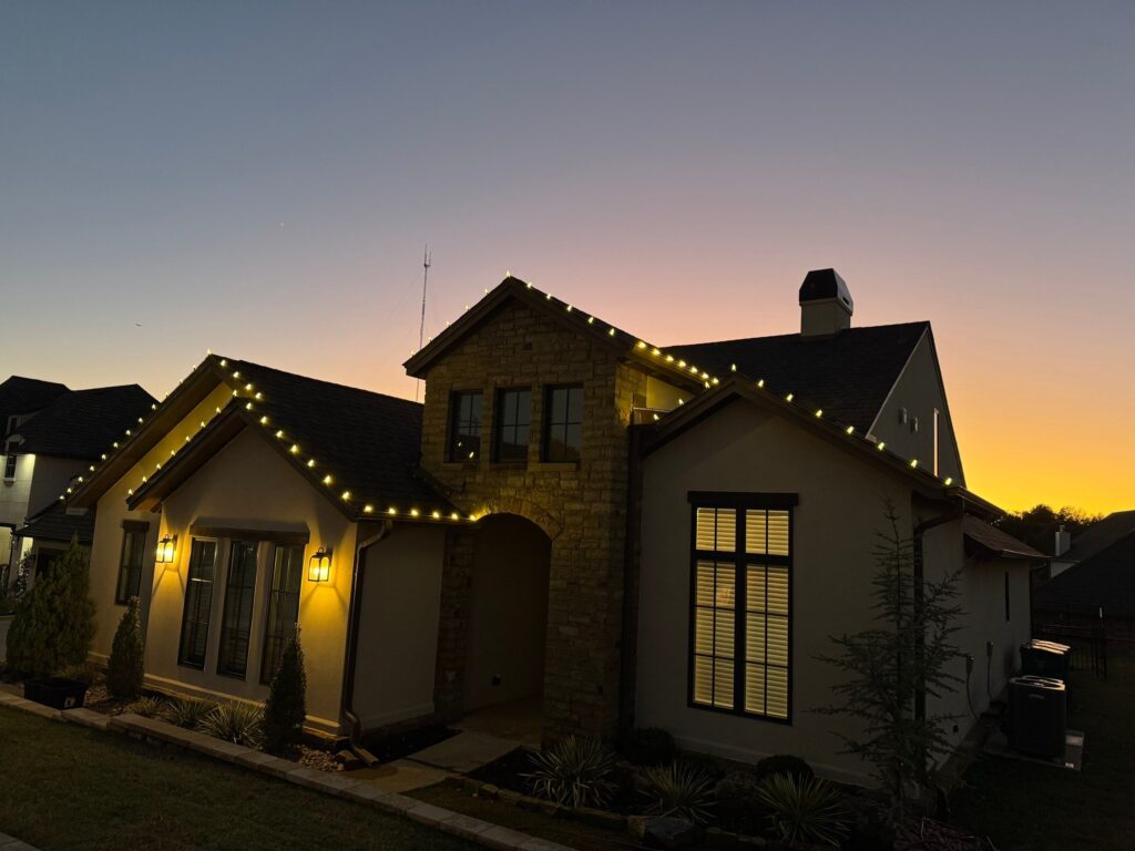Charming Warm White Holiday Lighting In South East Edmond Oklahoma City OK