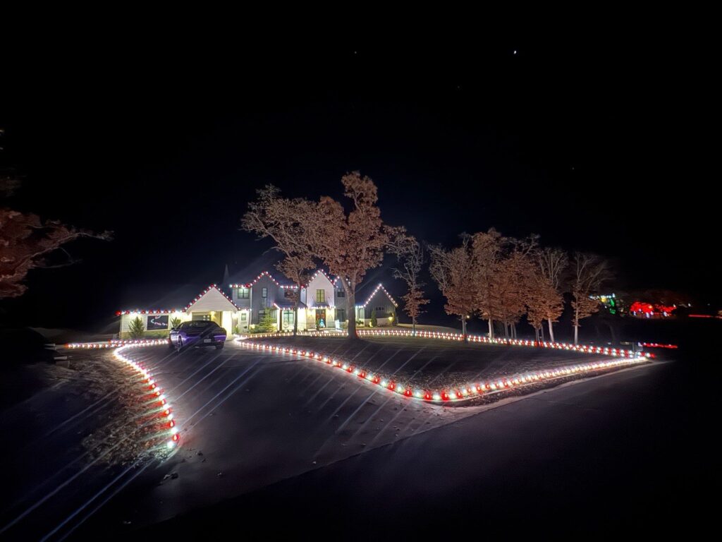 Magical Candy Cane Roofline And Pathway Lighting Arcadia OK